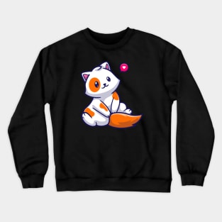 Cute Cat Sitting Cartoon Crewneck Sweatshirt